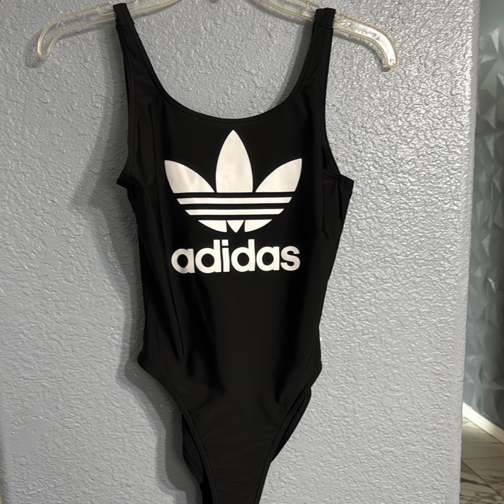 Adidas Black Bodysuit with Trefoil Logo